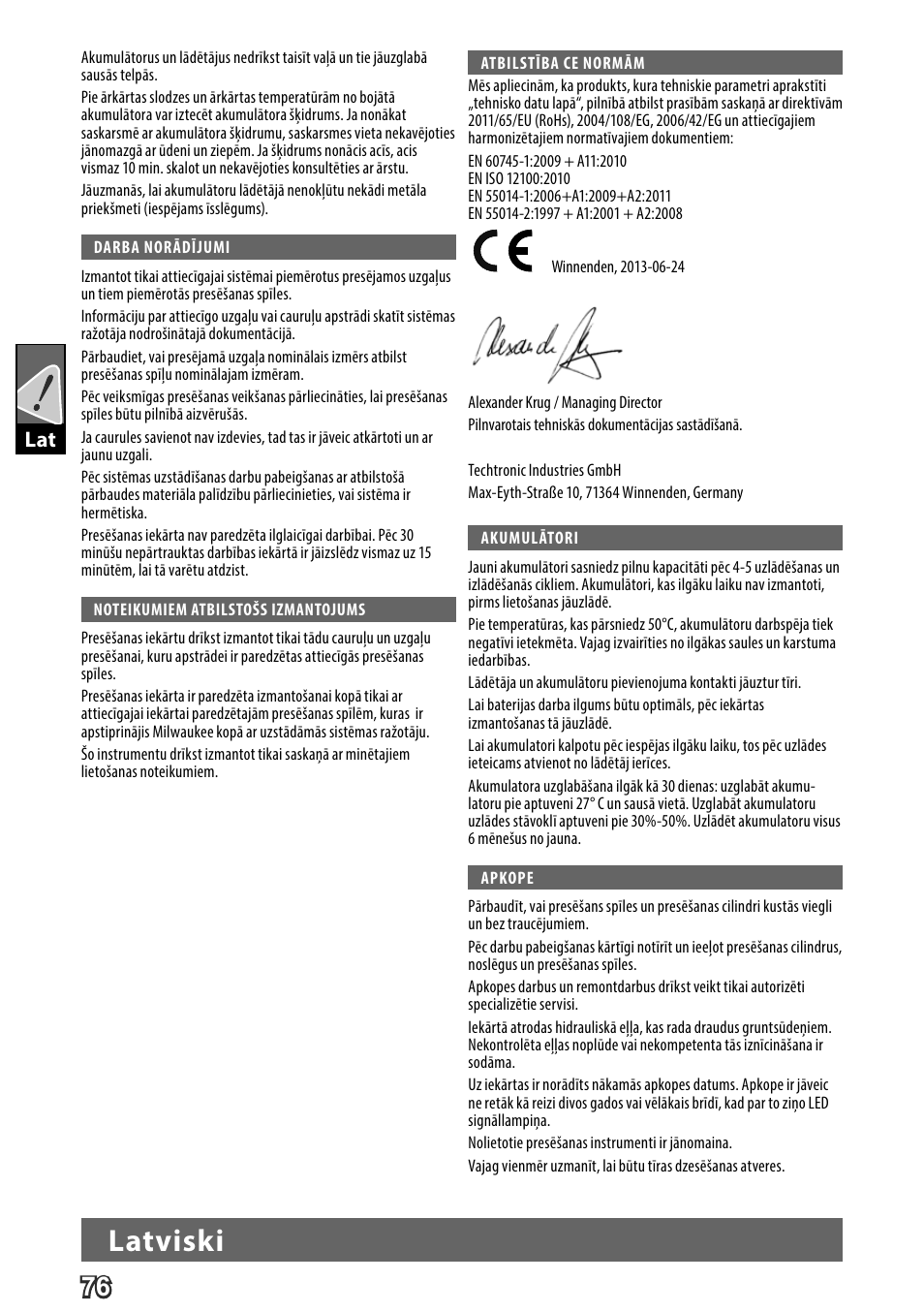 Latviski | Milwaukee M18 HPT User Manual | Page 79 / 101