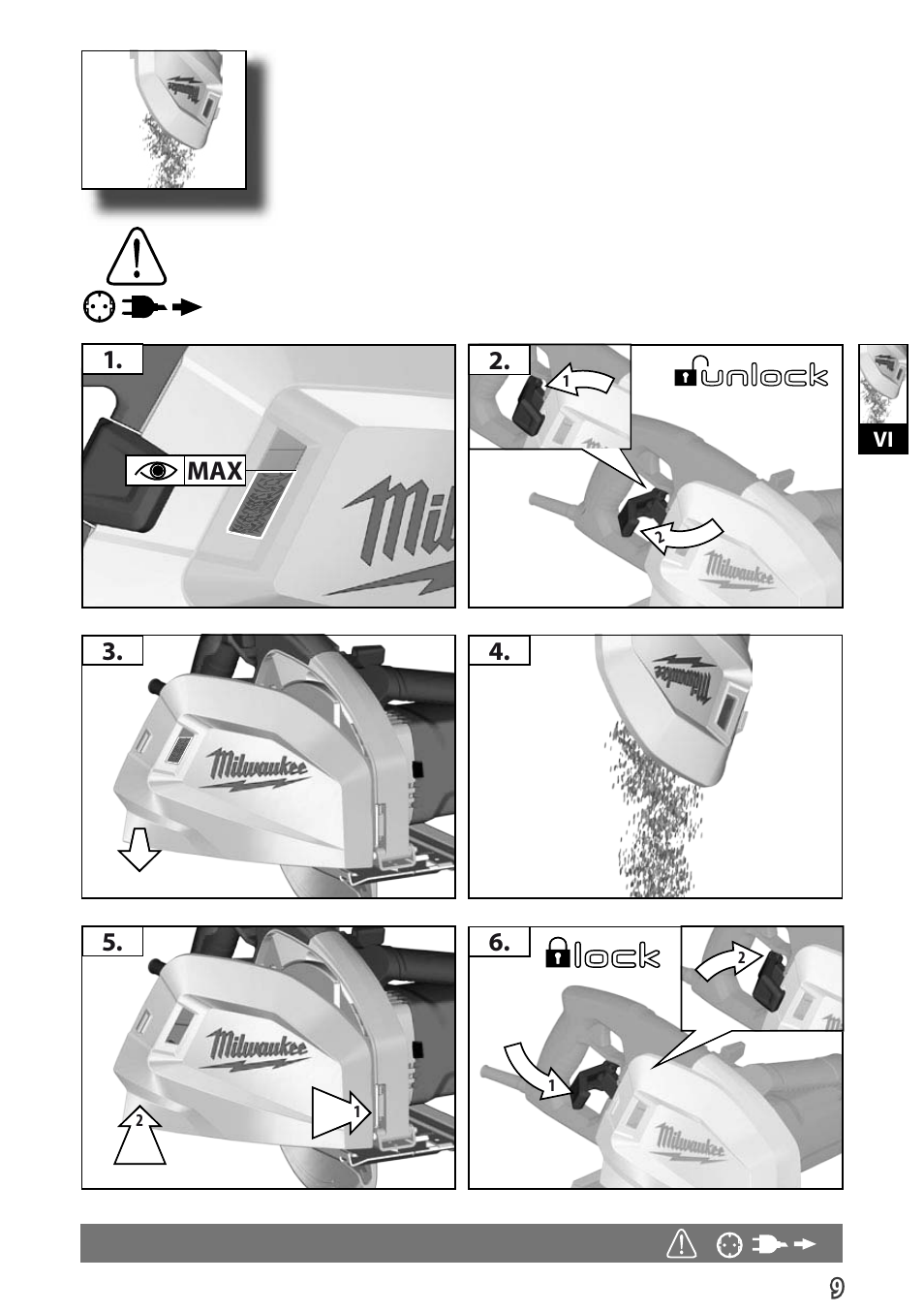 Max 2. 3. 4 | Milwaukee MCS 66 User Manual | Page 11 / 94