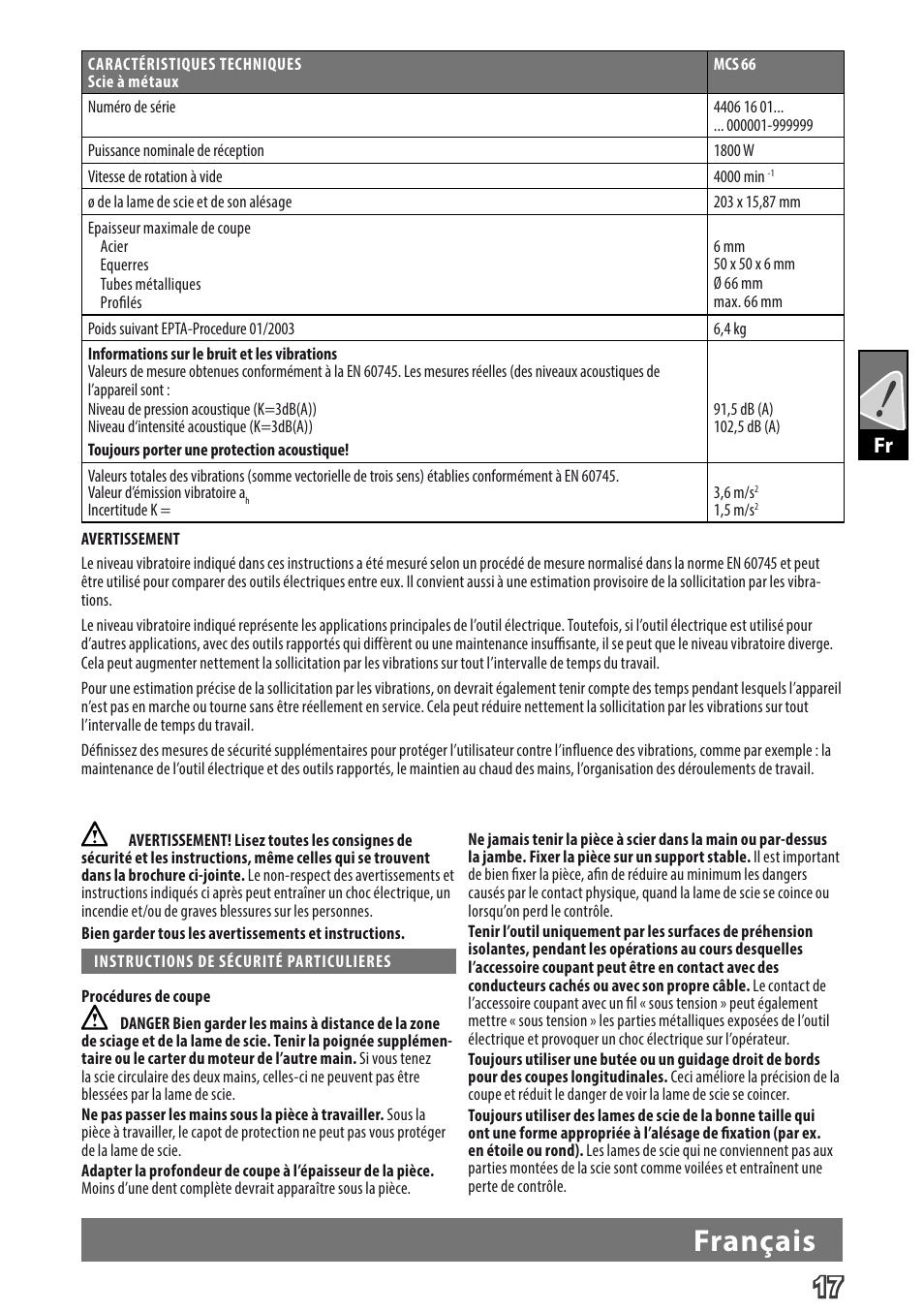 Deutsch, Français | Milwaukee MCS 66 User Manual | Page 19 / 94