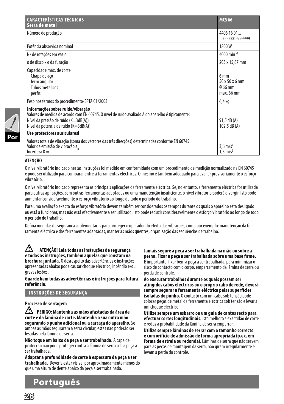 Deutsch, Português | Milwaukee MCS 66 User Manual | Page 28 / 94