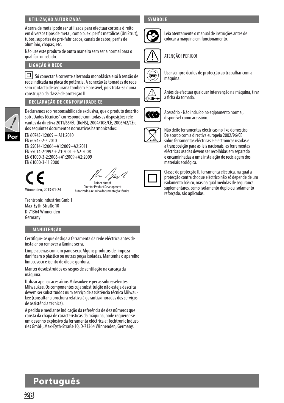 Deutsch, Português | Milwaukee MCS 66 User Manual | Page 30 / 94