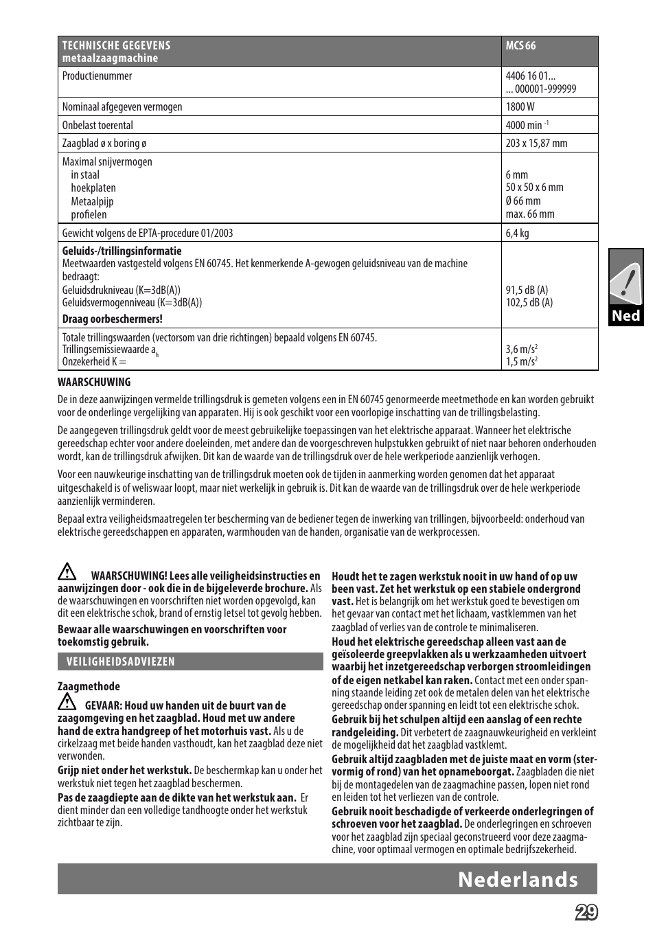 Deutsch, Nederlands | Milwaukee MCS 66 User Manual | Page 31 / 94