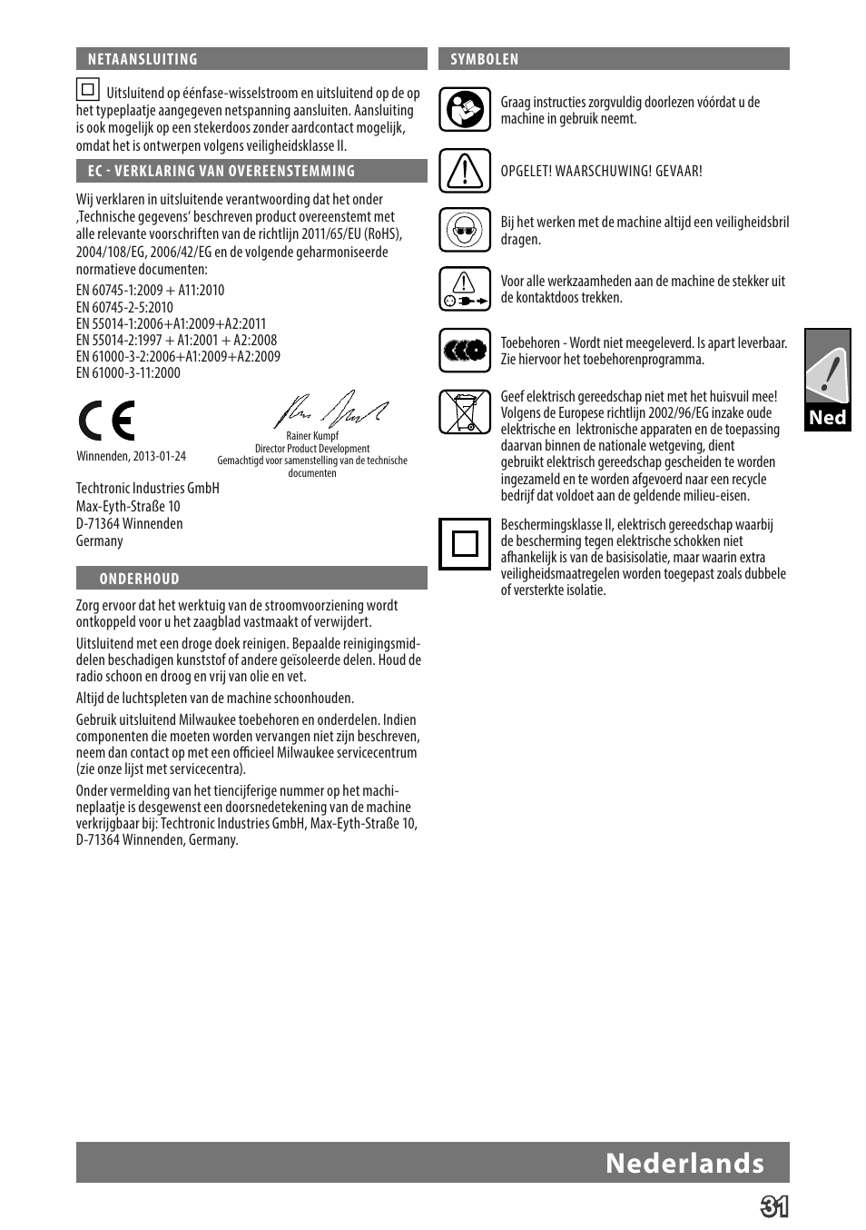 Deutsch, Nederlands | Milwaukee MCS 66 User Manual | Page 33 / 94