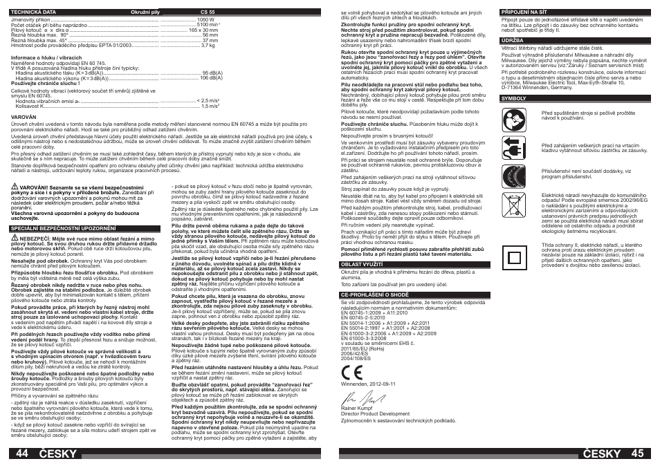 Česky | Milwaukee CS 55 User Manual | Page 23 / 37