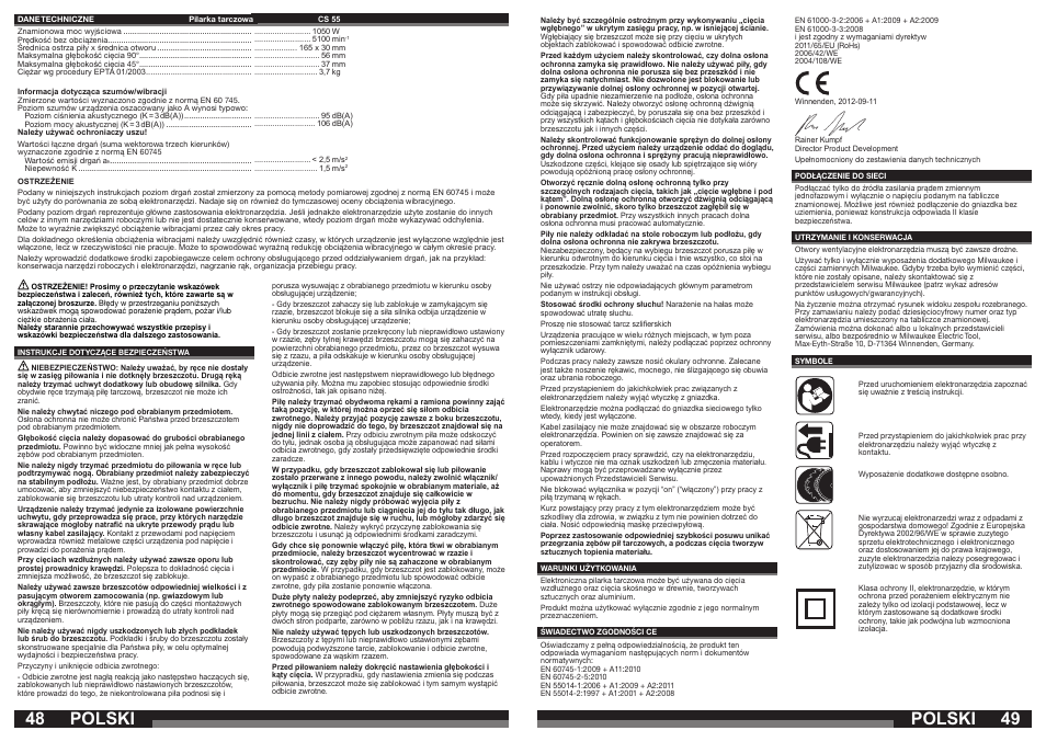 Polski | Milwaukee CS 55 User Manual | Page 25 / 37