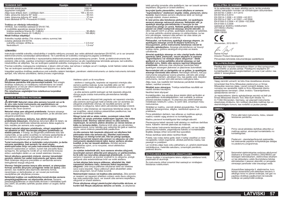 Latviski | Milwaukee CS 55 User Manual | Page 29 / 37