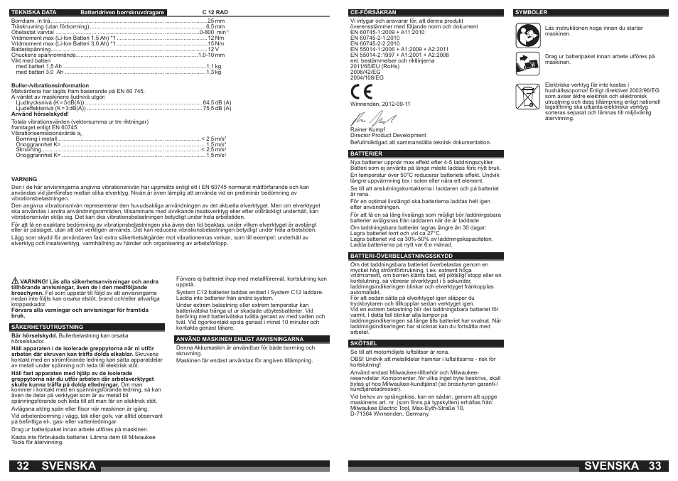 Svenska | Milwaukee C12 RAD User Manual | Page 17 / 35