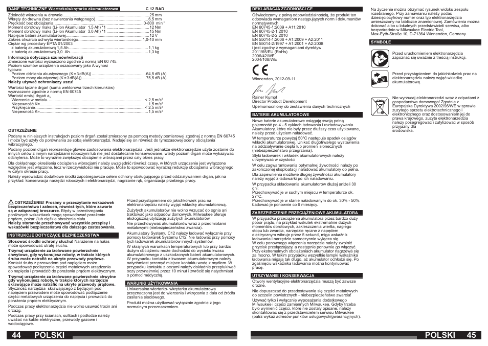 Polski | Milwaukee C12 RAD User Manual | Page 23 / 35