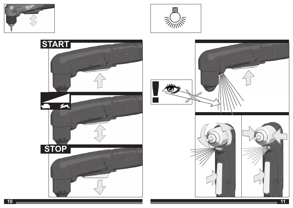 Start stop | Milwaukee C12 RAD User Manual | Page 6 / 35
