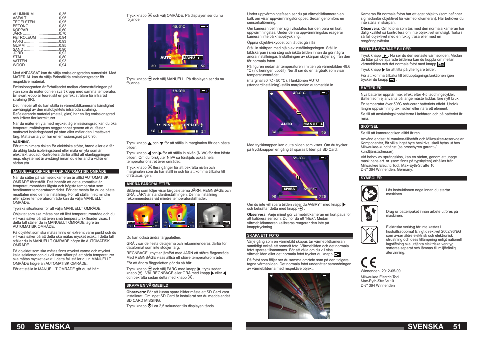 50 51 svenska svenska | Milwaukee M12 TI User Manual | Page 26 / 61