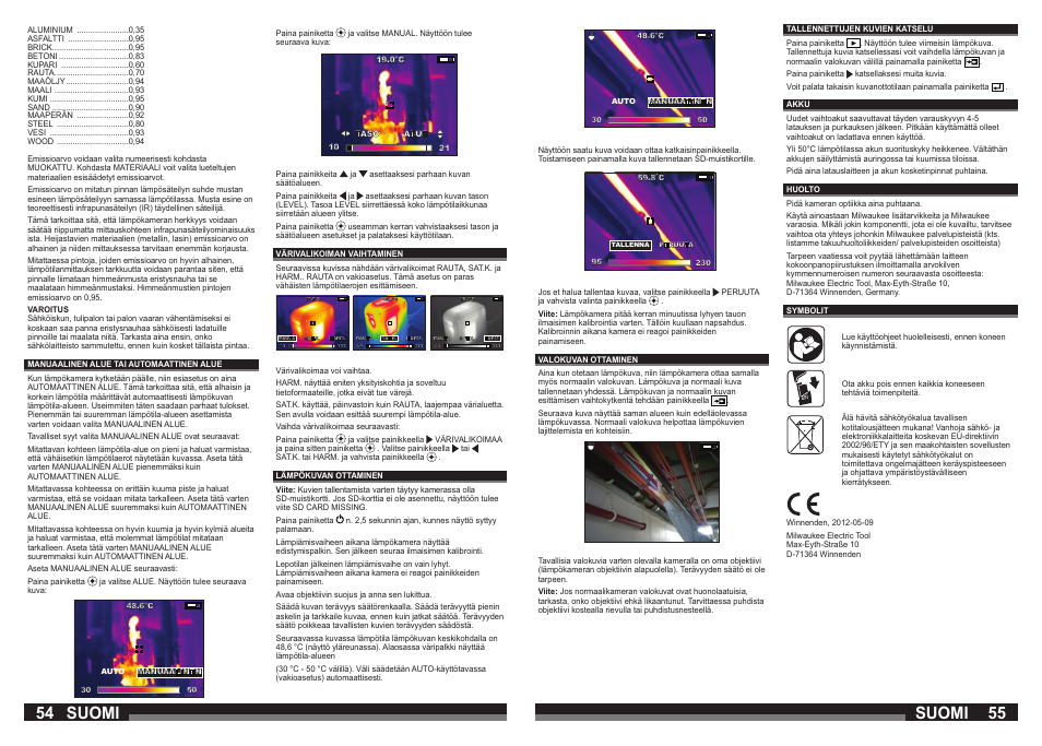 54 55 suomi suomi | Milwaukee M12 TI User Manual | Page 28 / 61