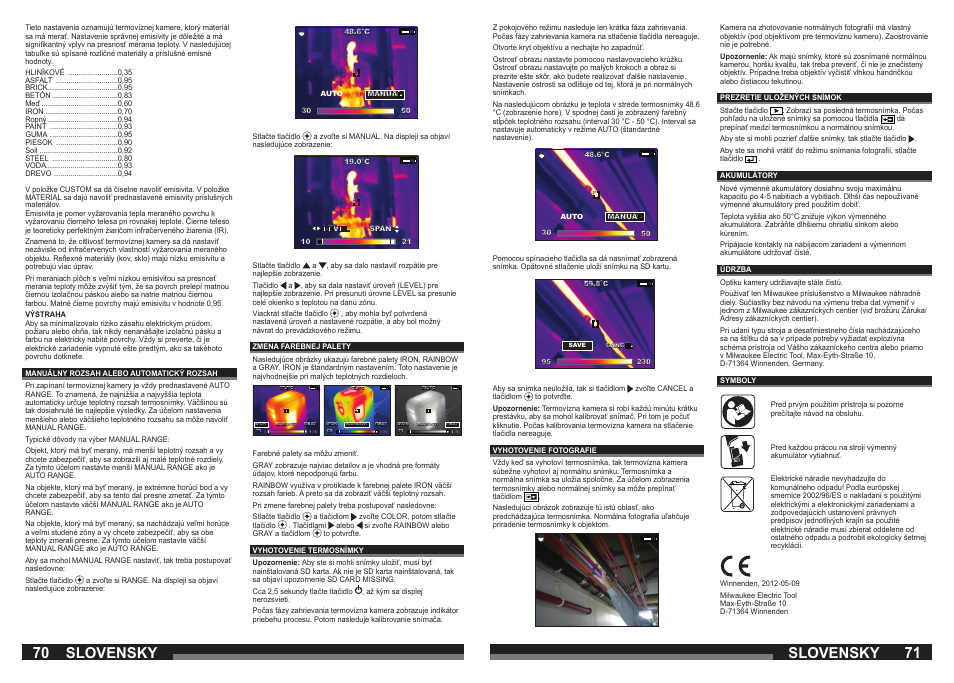 70 71 slovensky slovensky | Milwaukee M12 TI User Manual | Page 36 / 61