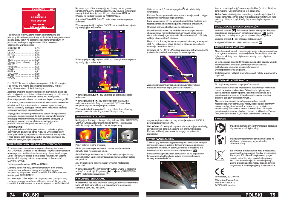 74 75 polski polski | Milwaukee M12 TI User Manual | Page 38 / 61