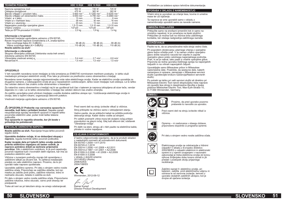 Slovensko | Milwaukee HDE 10 RQX User Manual | Page 26 / 37