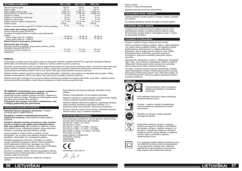 Lietuviškai | Milwaukee HDE 10 RQX User Manual | Page 29 / 37