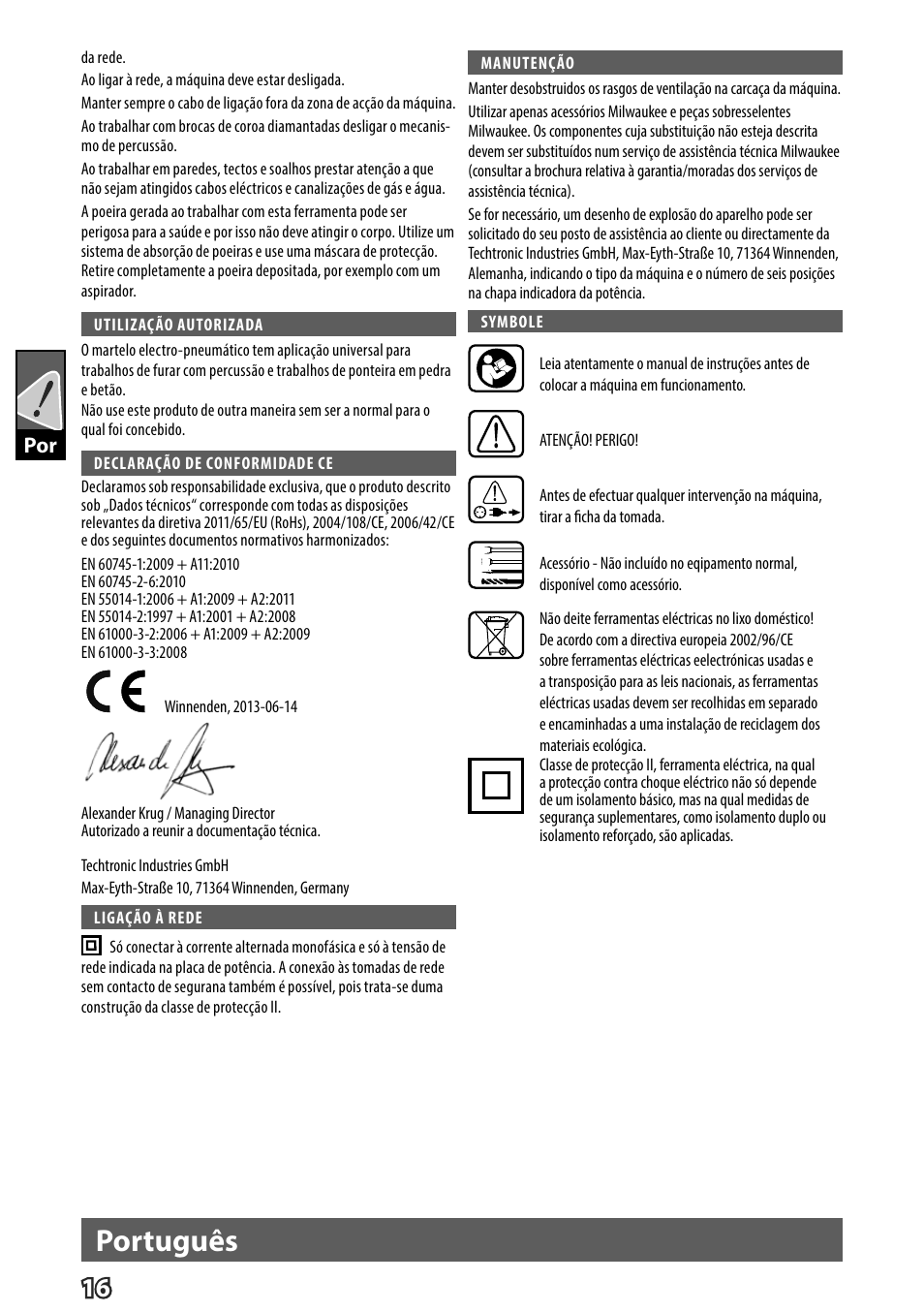 Português | Milwaukee K 540 S User Manual | Page 19 / 62