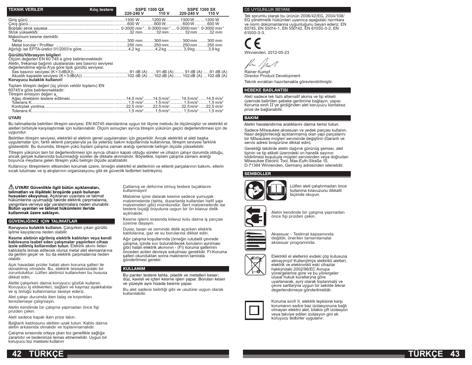 Türkçe | Milwaukee SSPE 1300 QX User Manual | Page 22 / 37