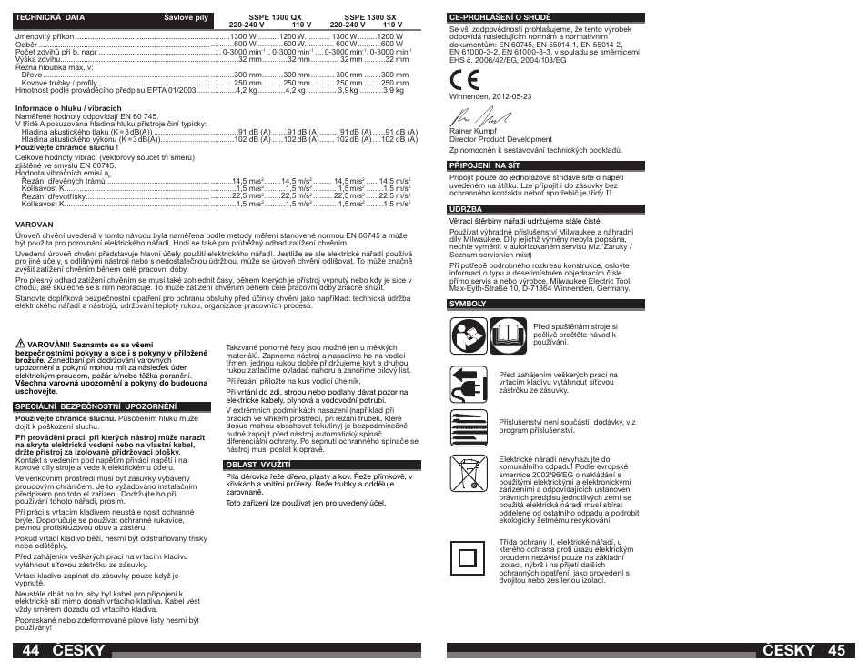 Česky | Milwaukee SSPE 1300 QX User Manual | Page 23 / 37