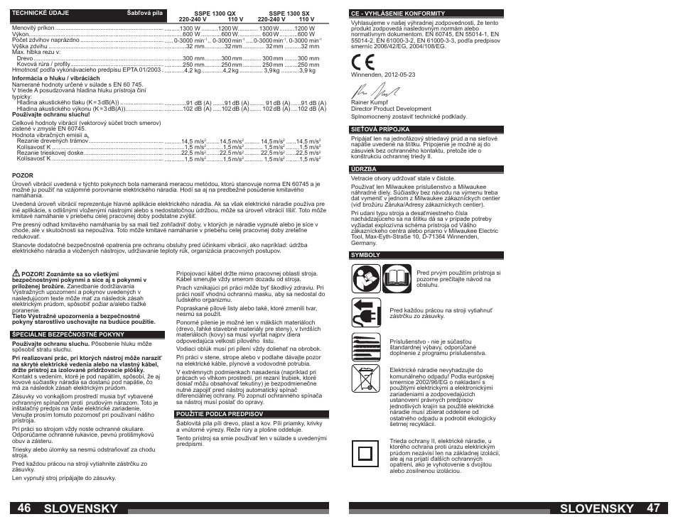 Slovensky | Milwaukee SSPE 1300 QX User Manual | Page 24 / 37