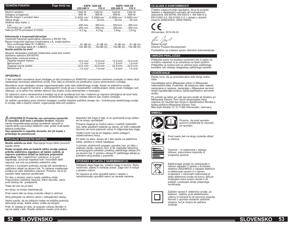 Slovensko | Milwaukee SSPE 1300 QX User Manual | Page 27 / 37