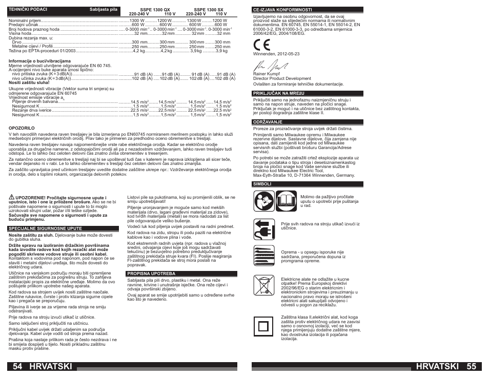 Hrvatski | Milwaukee SSPE 1300 QX User Manual | Page 28 / 37