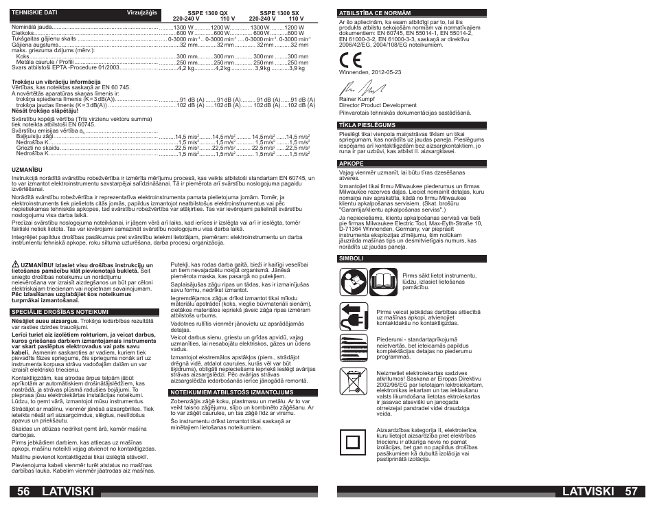 Latviski | Milwaukee SSPE 1300 QX User Manual | Page 29 / 37