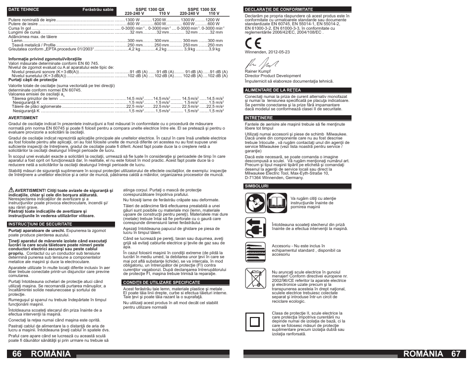România | Milwaukee SSPE 1300 QX User Manual | Page 34 / 37