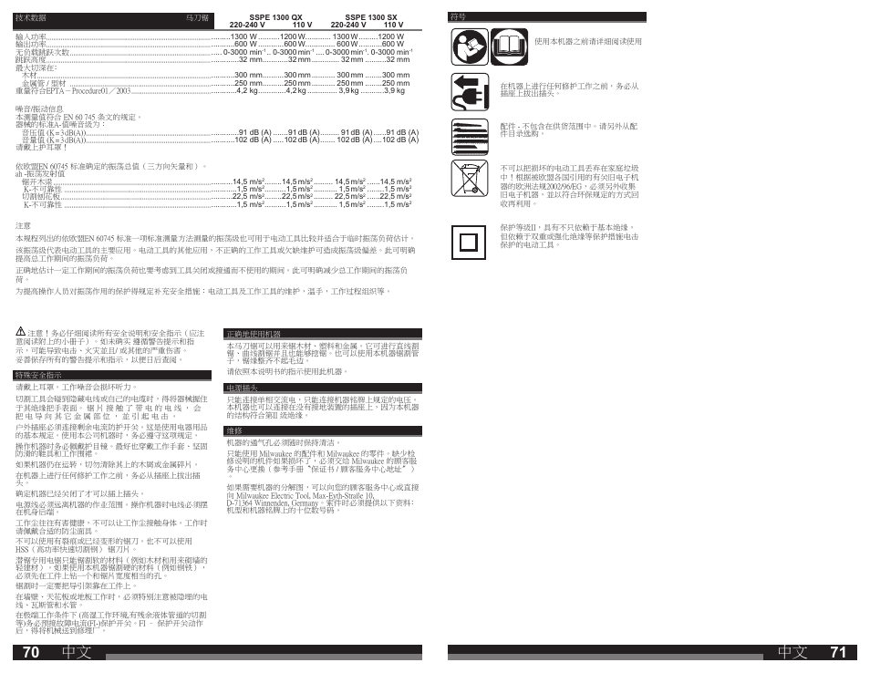 Milwaukee SSPE 1300 QX User Manual | Page 36 / 37