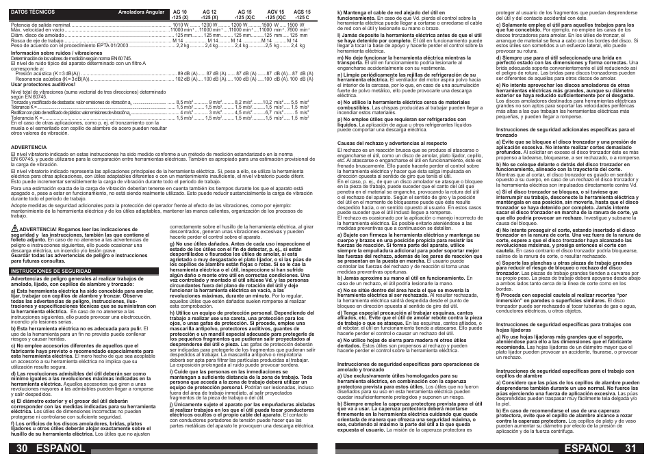 Español | Milwaukee AGS 15-125 C User Manual | Page 16 / 31