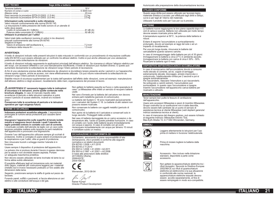 Italiano | Milwaukee C 18 HZ User Manual | Page 11 / 35