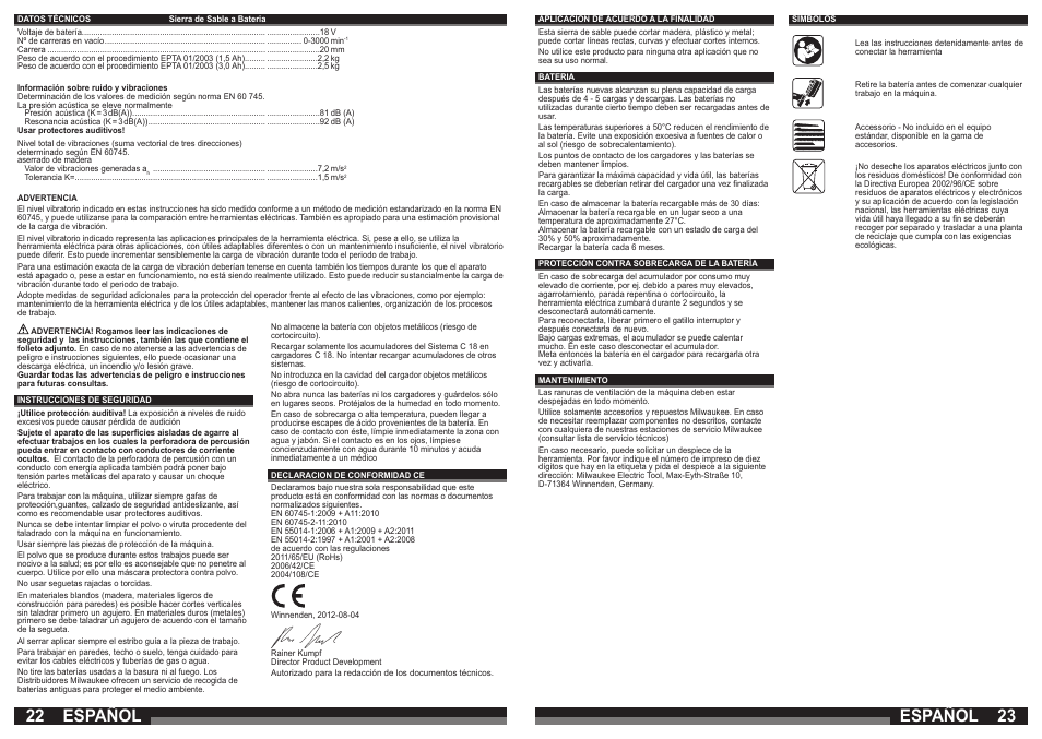 Español | Milwaukee C 18 HZ User Manual | Page 12 / 35