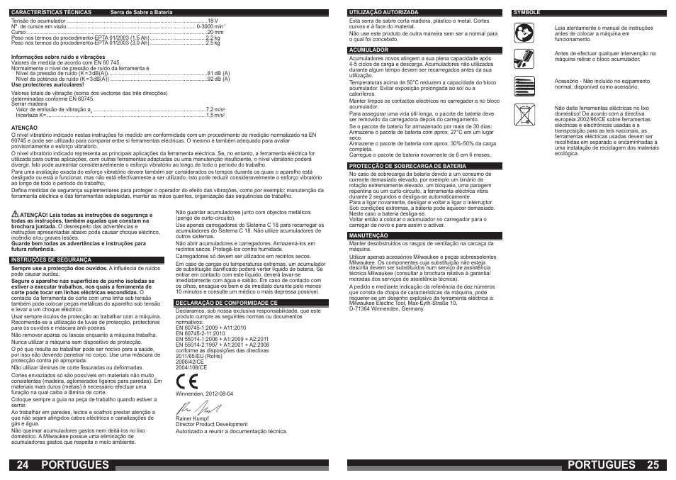 Portugues | Milwaukee C 18 HZ User Manual | Page 13 / 35