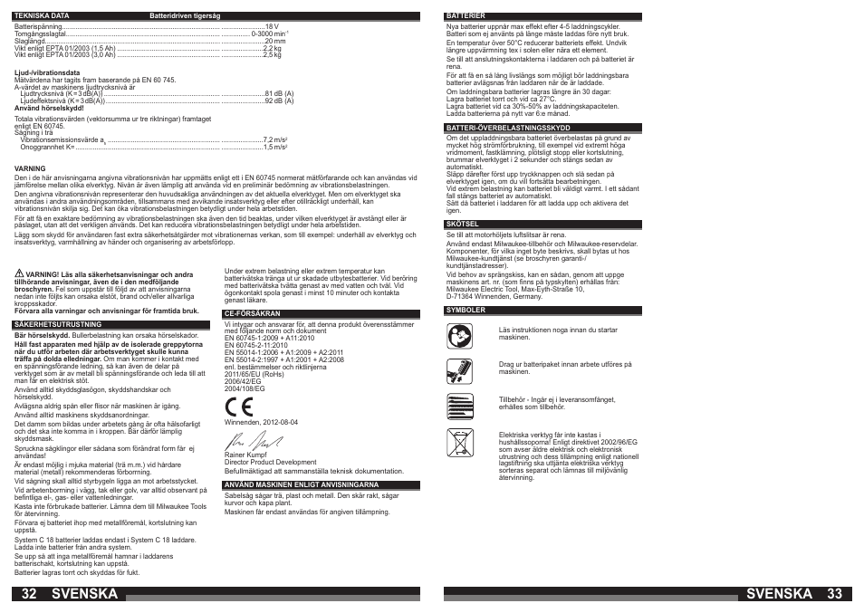 Svenska | Milwaukee C 18 HZ User Manual | Page 17 / 35