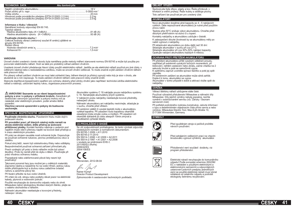 Česky | Milwaukee C 18 HZ User Manual | Page 21 / 35