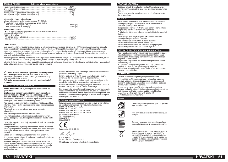 Hrvatski | Milwaukee C 18 HZ User Manual | Page 26 / 35