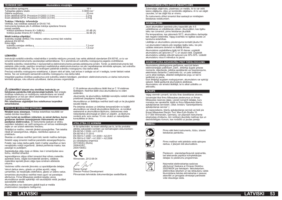 Latviski | Milwaukee C 18 HZ User Manual | Page 27 / 35