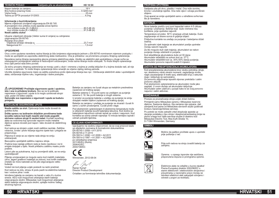 Hrvatski | Milwaukee HD 18 SX User Manual | Page 26 / 35