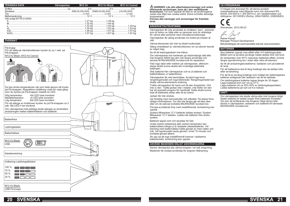 Svenska | Milwaukee M12 HJ Camo2 User Manual | Page 11 / 29