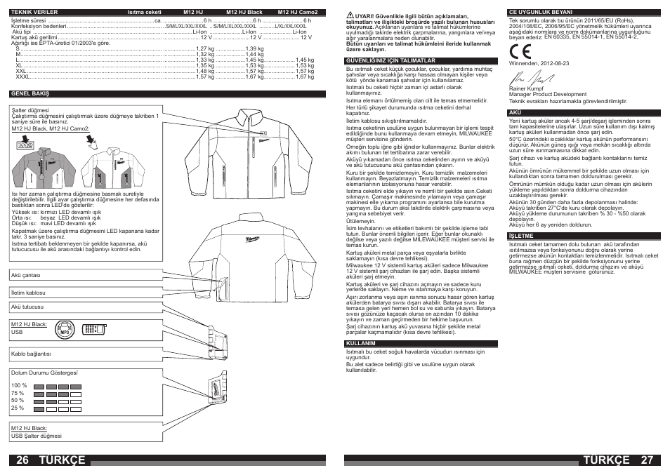Türkçe | Milwaukee M12 HJ Camo2 User Manual | Page 14 / 29