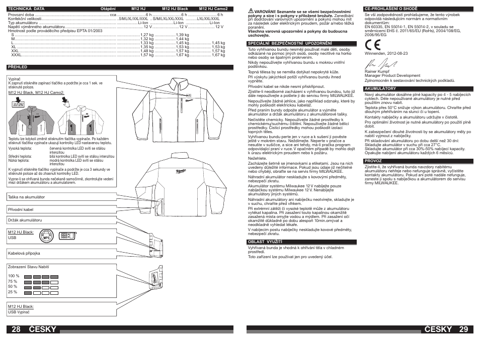 Česky | Milwaukee M12 HJ Camo2 User Manual | Page 15 / 29