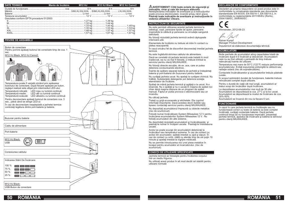 România | Milwaukee M12 HJ Camo2 User Manual | Page 26 / 29
