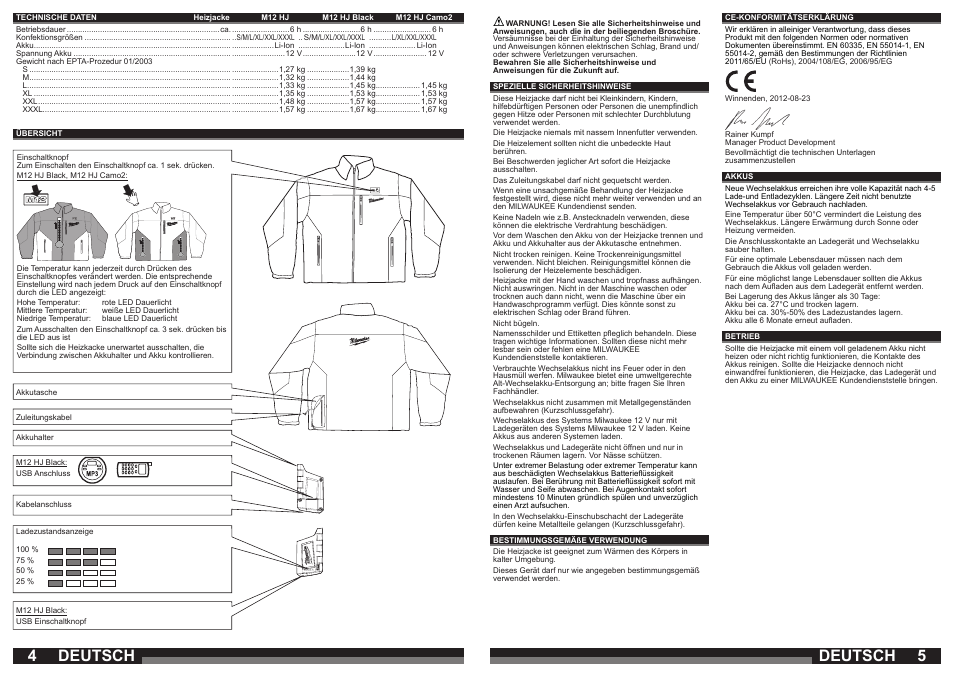 Deutsch | Milwaukee M12 HJ Camo2 User Manual | Page 3 / 29
