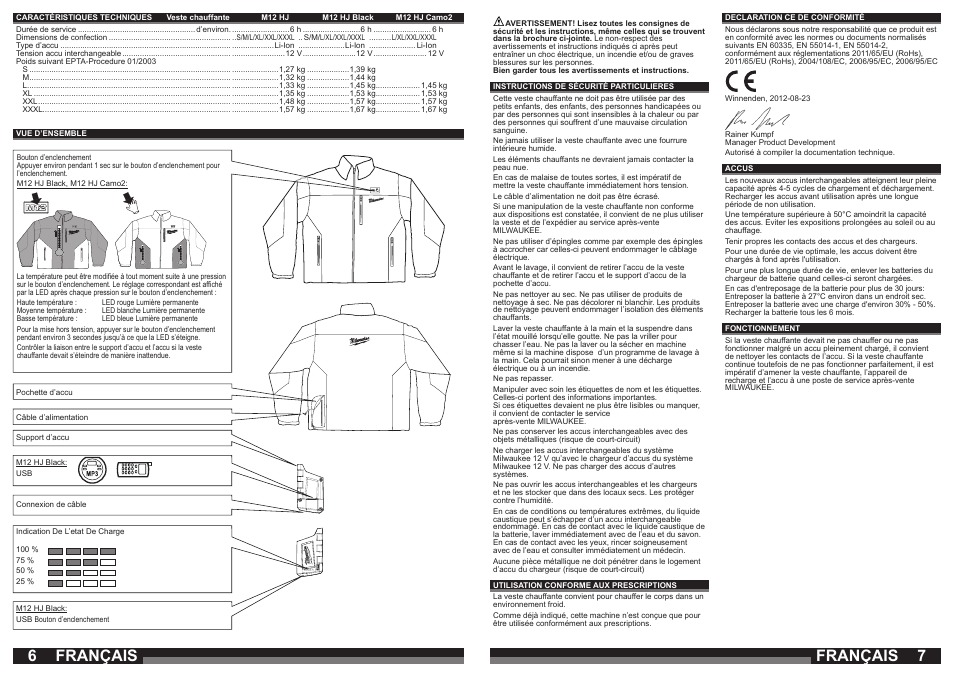 Français | Milwaukee M12 HJ Camo2 User Manual | Page 4 / 29