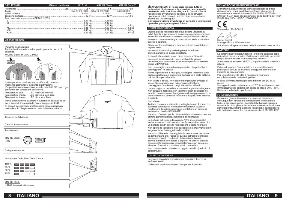 Italiano | Milwaukee M12 HJ Camo2 User Manual | Page 5 / 29