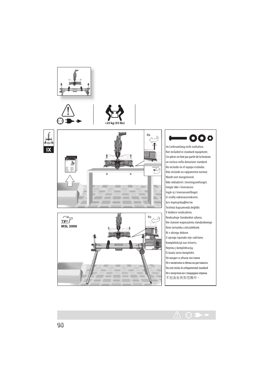 14 ix | Milwaukee MS 304 DB User Manual | Page 17 / 79