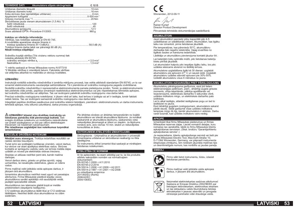 Latviski | Milwaukee C12 PC User Manual | Page 27 / 35