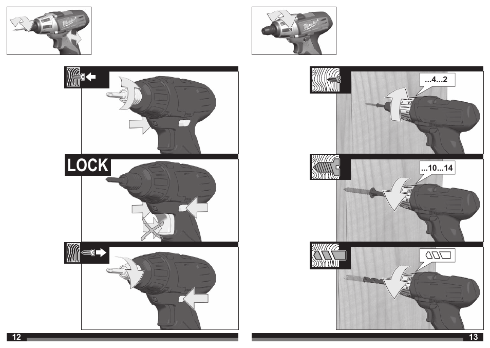 Lock | Milwaukee C12 PC User Manual | Page 7 / 35