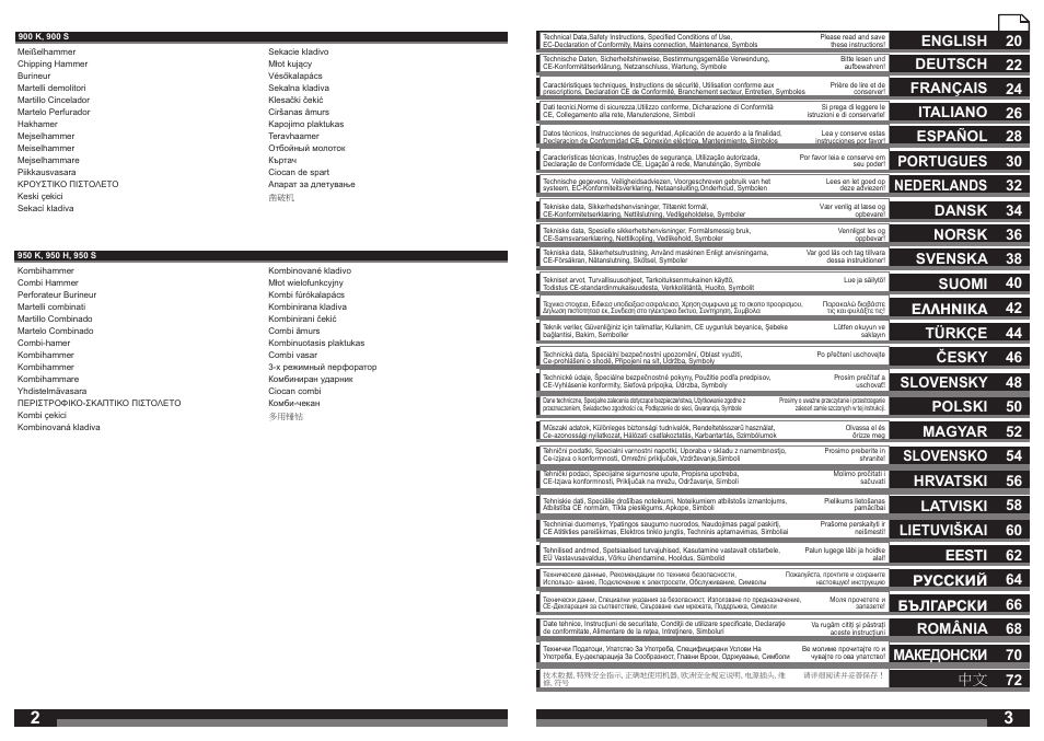 Slovensko 54, 72 македонски | Milwaukee 950 S User Manual | Page 2 / 39