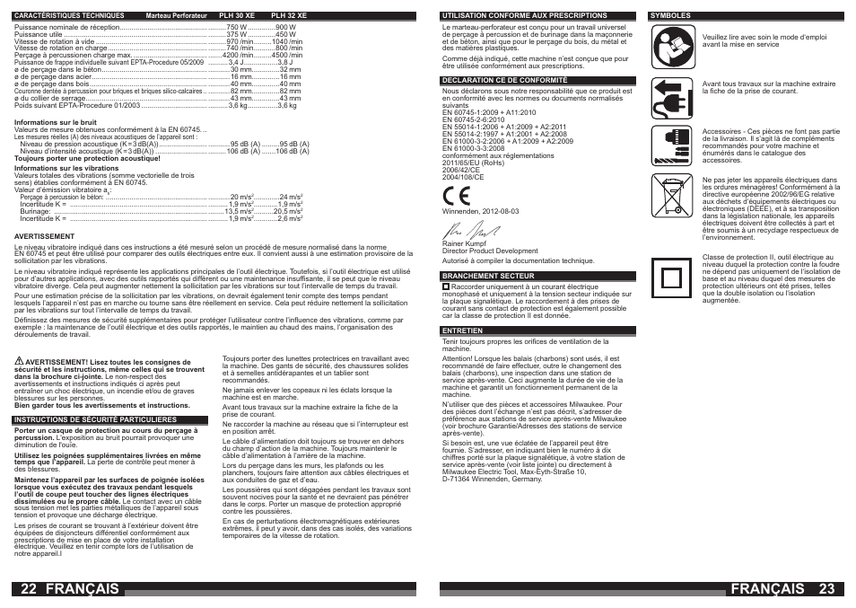 Français | Milwaukee PLH 30 XE User Manual | Page 12 / 37