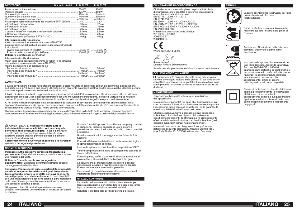 Italiano | Milwaukee PLH 30 XE User Manual | Page 13 / 37